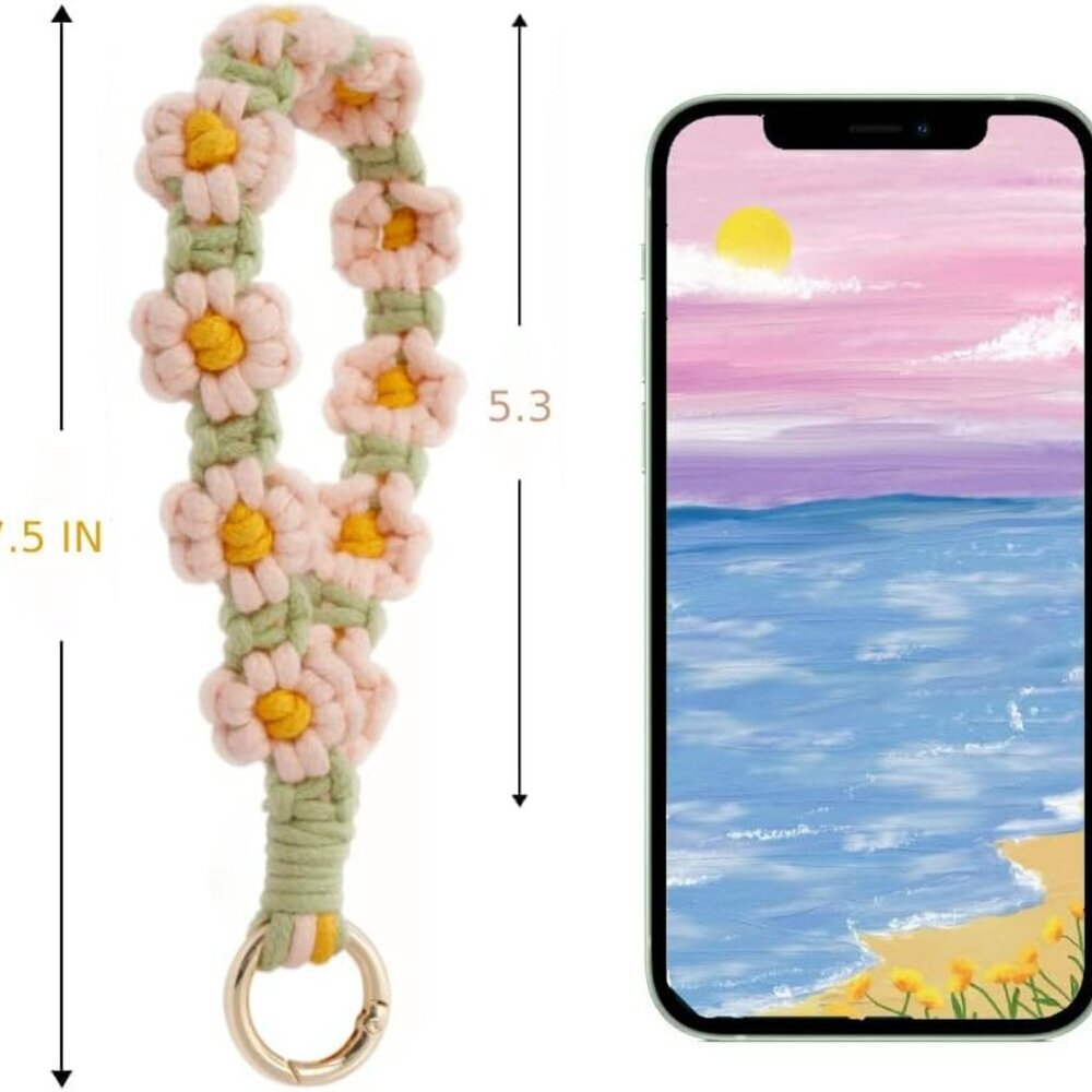 Macrame Keychain Wristlet Keychains For Women Wri… - image 3